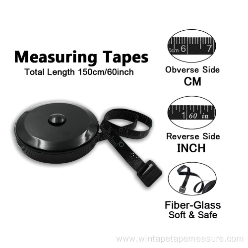 1.5M Black Retractable Sewing Tape Measure